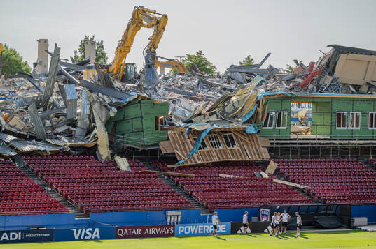 On going construction work at FC Dallas Stadium at a