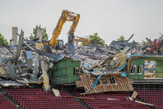 On going construction work at FC Dallas Stadium at a