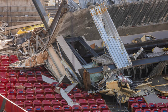On going construction work at FC Dallas Stadium at a