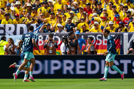 Leroy Sane of Germany celebrates the 0-1 goal
