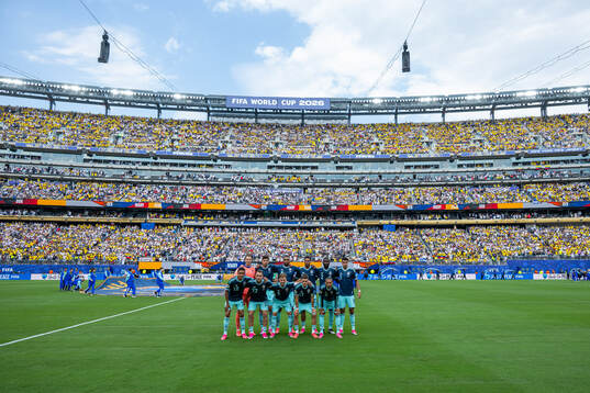 The starting eleven of Germany poses for a photo