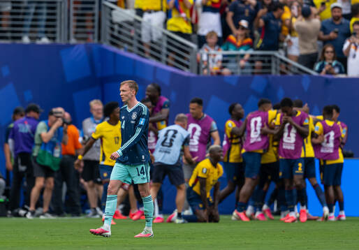 Maximilian Beier of Germany looks dejected