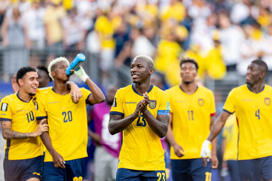 Moises Caicedo of Ecuador celebrates