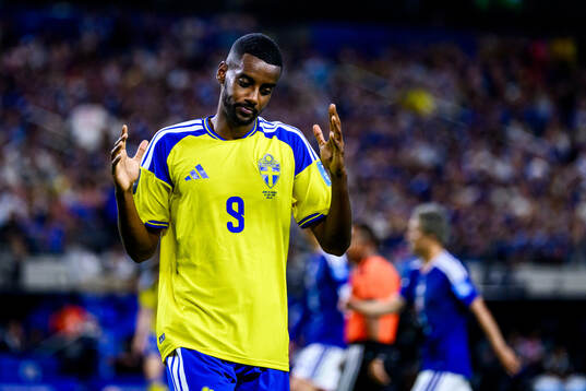 Alexander Isak of Sweden looks dejected