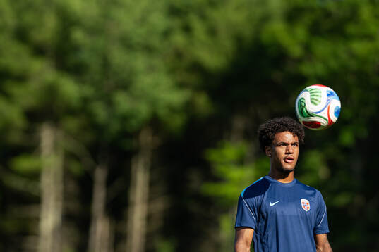 Oscar Bobb of the Norwegian national football team at a