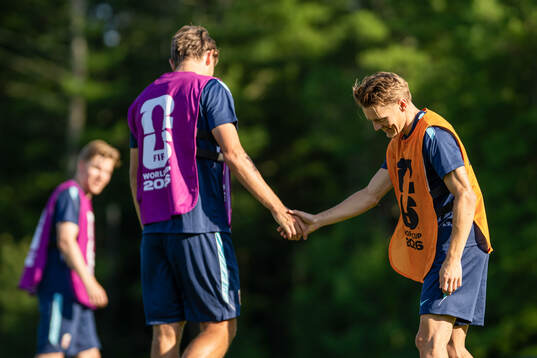 Sander Berge and Martin Ødegaard of the Norwegian national