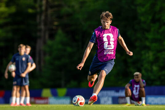 Sander Berge of the Norwegian national football team at a