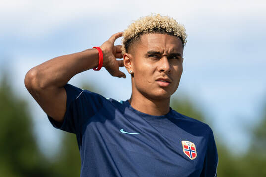 Antonio Nusa of the Norwegian national football team at a