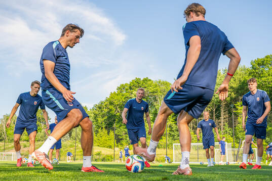 Sondre Langås of the Norwegian national football team at a