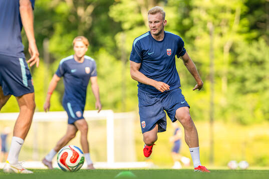 Sondre Langås of the Norwegian national football team at a