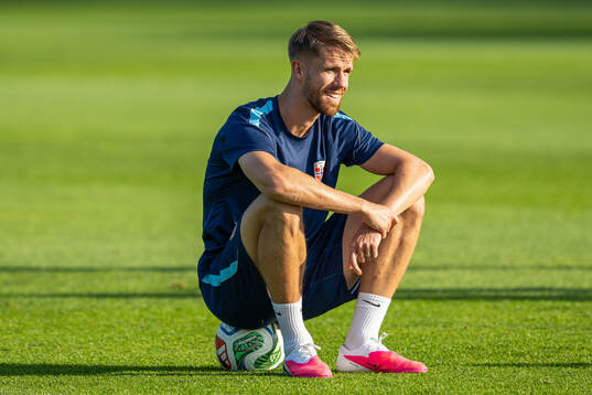 Kristoffer Ajer of the Norwegian national football team at