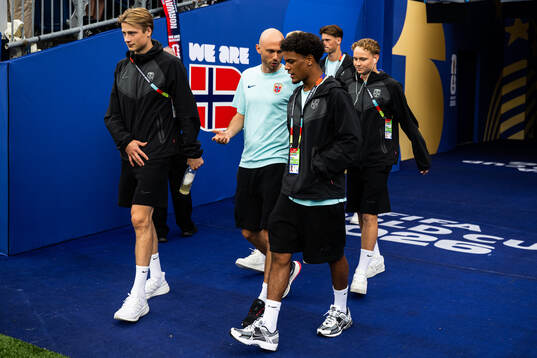 Oscar Bobb of Norway arrives