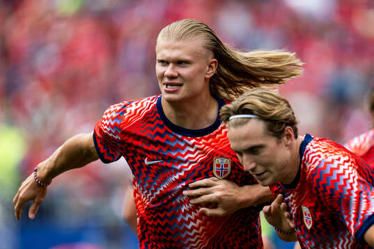 Erling Braut Haaland and Kristian Thorstvedt of Norway