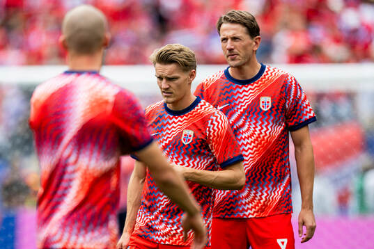 Martin Ødegaard and Sander Berge of Norway