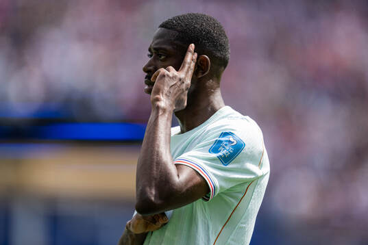 Ousmane Dembele of France celebrates