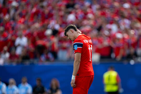 Jørgen Strand Larsen of Norway looks dejected