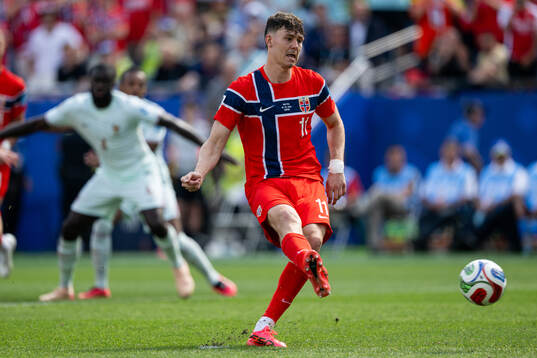 Jørgen Strand Larsen of Norway penalty kick