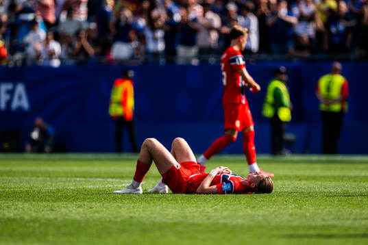 Thelo Aasgaard of Norway looks dejected