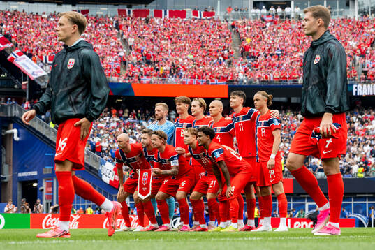 Marcus Holmgren Pedersen and Alexander Sørloth of Norway