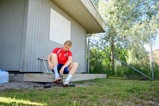 William Westerlund infö en träning med Helsingborg