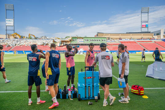 Ken Sema and Hjalmar Ekdal of the Swedish national football