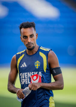 Taha Ali of the Swedish national football team at a