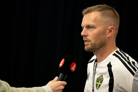 Assistant coach Sebastian Larsson of the Swedish men's