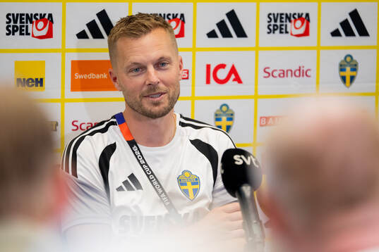 Assistant coach Sebastian Larsson of the Swedish men's