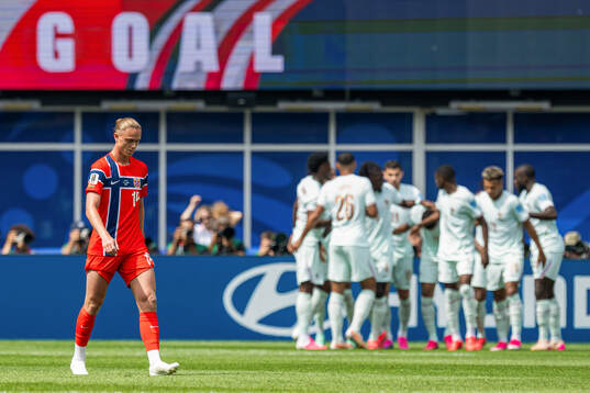 Thelo Aasgaard of Norway looks dejected