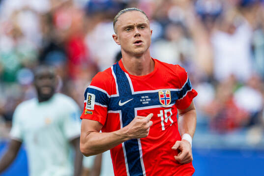 Thelo Aasgaard of Norway celebrates