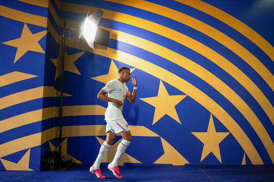 Kylian Mbappe of France at half-time