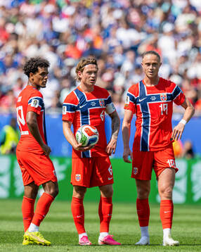 Oscar Bobb, Patrick Berg and Thelo Aasgaard of Norway