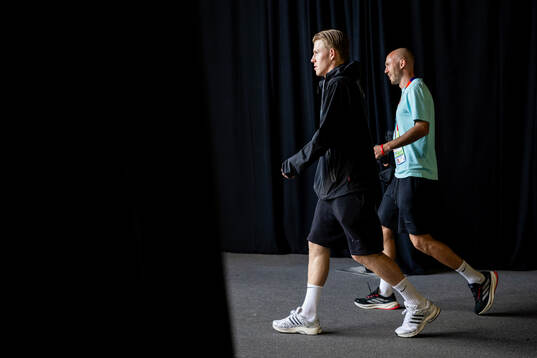 Jens Petter Hauge and Fredrik Aursnes of Norway