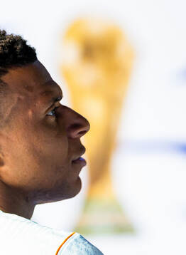 Kylian Mbappe of France at half-time