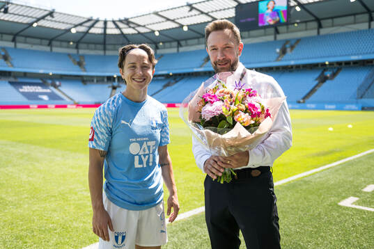 Malmö FFs Miljana Ivanovic och VD Jimmy Rosengren