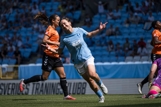 Malmö FFs Miljana Ivanovic jublar