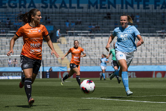 Kristianstads Alice Nilsson och Malmö FFs Sara Kanutte