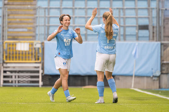 Malmö FFs Miljana Ivanovic och Agnes Mårtensson