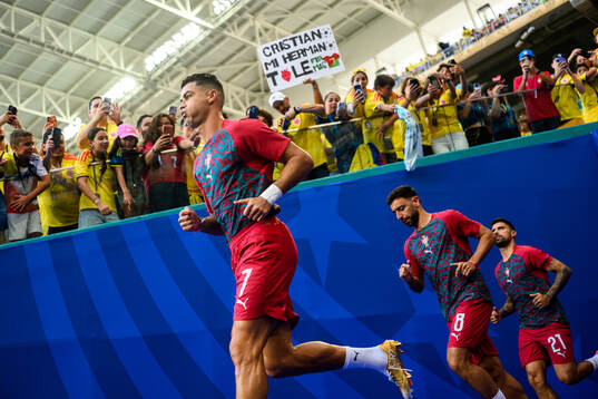 Cristiano Ronaldo, Bruno Fernandes and Ruben Neves of