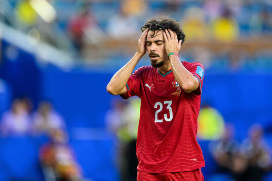 Vitinha of Portugal looks dejected