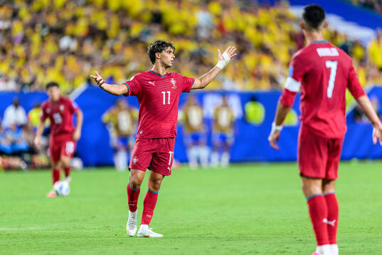 Joao Felix of Portugal reacts