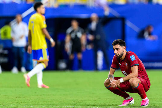 Bruno Fernandes of Portugal looks dejected