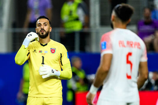 Goalkeeper Yazeed Abulaila of Jordan
