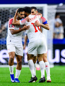 Mousa Altamari of Jordan celebrates