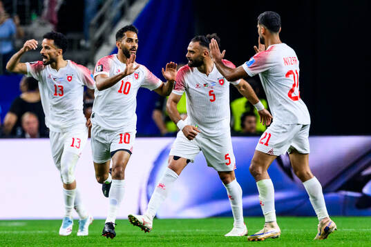 Mousa Altamari of Jordan celebrates