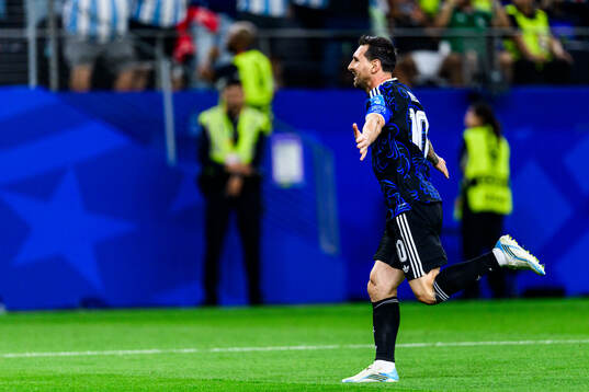 Lionel Messi of Argentina celebrates