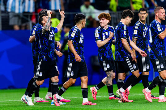 Lionel Messi of Argentina celebrates