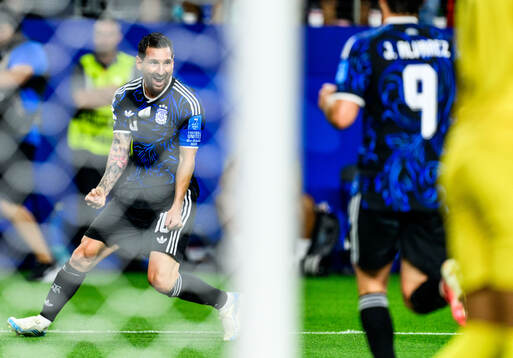 Lionel Messi of Argentina celebrates