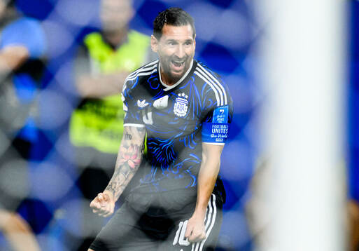 Lionel Messi of Argentina celebrates