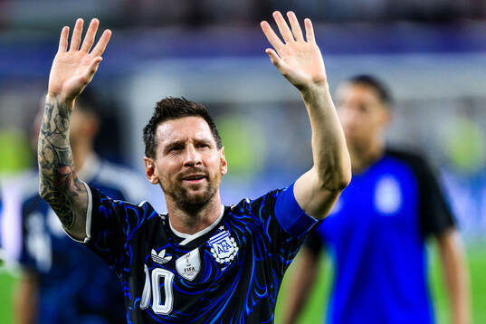 Lionel Messi of Argentina celebrates